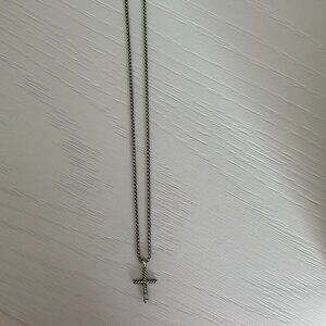 David Yurman Petite X Cross Necklace with chain